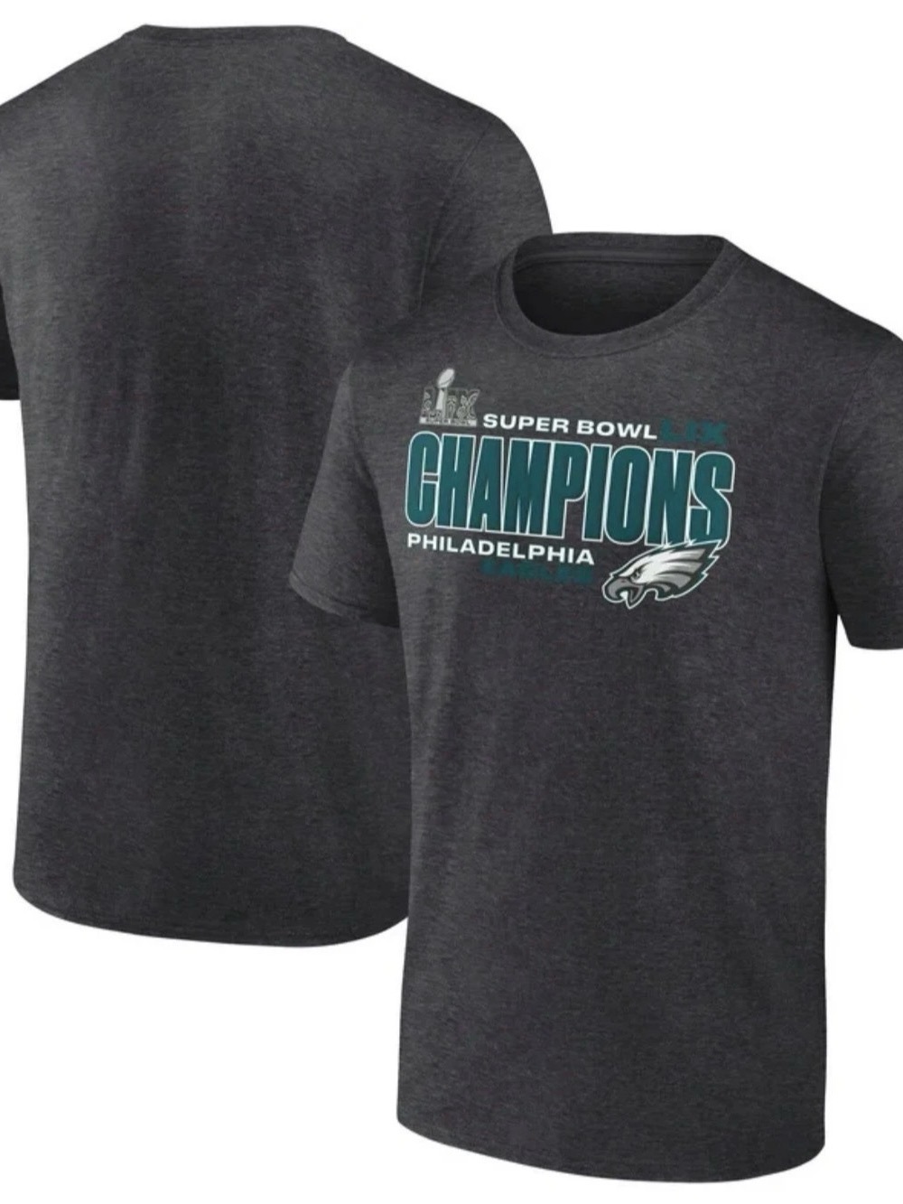 NEW Fanatics Philadelphia Eagles Super Bowl LIX Champions T-Shirt Mens 5XLT Gray
